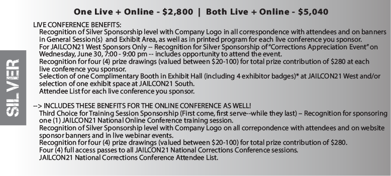 Sponsor at JAILCON21 Corrections Training Conferences